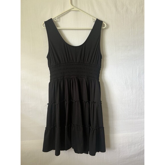Women’s Summer Black Dress Sleeveless Button Down Casual Swing Mini Dress Size L - Picture 3 of 9
